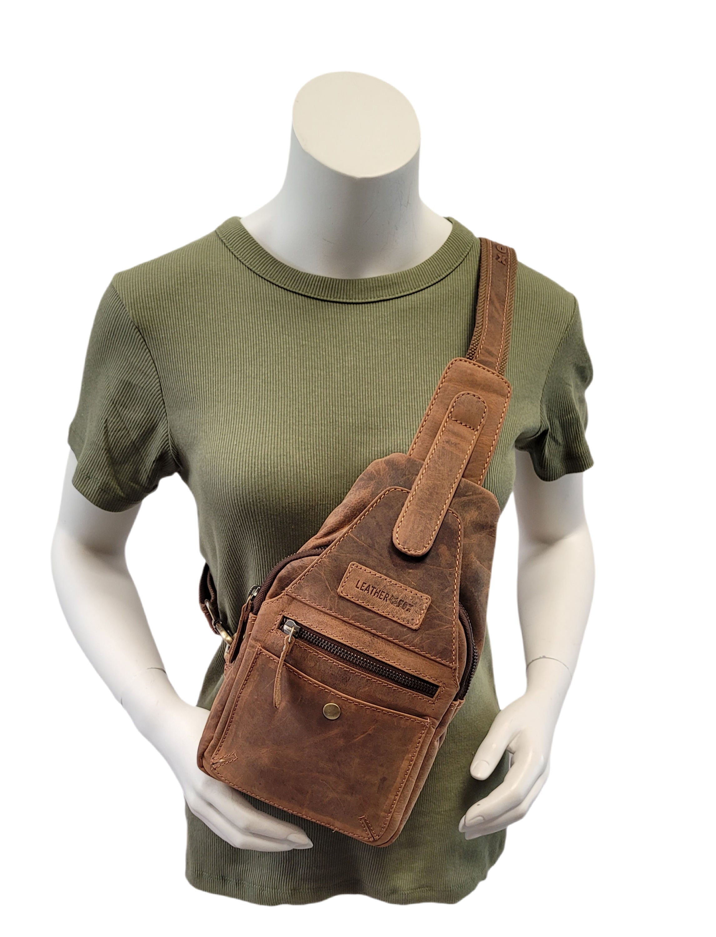 Leatherfox Slingbag Hunterleder | Echtleder Crossbody Bag | Damen & Herren | 30×15×8 cm