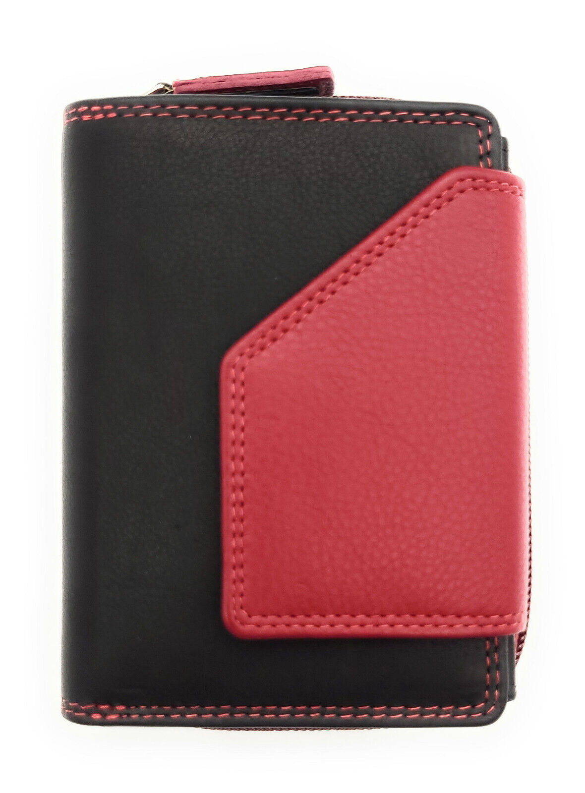 Jockey Club echt Leder Damen Geldbörse Portemonnaie Geldbeutel viele Fächer RFID Schutz schwarz rot