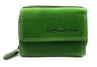 Hill Burry Mini echt Leder Damen Geldbörse Portemonnaie RFID NFC Schutz grün