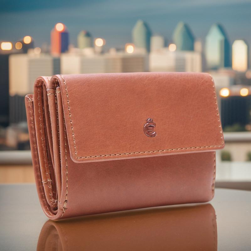 Esquire kleine echt Leder Geldbörse Portemonnaie mit RFID Schutz "Dallas" braun