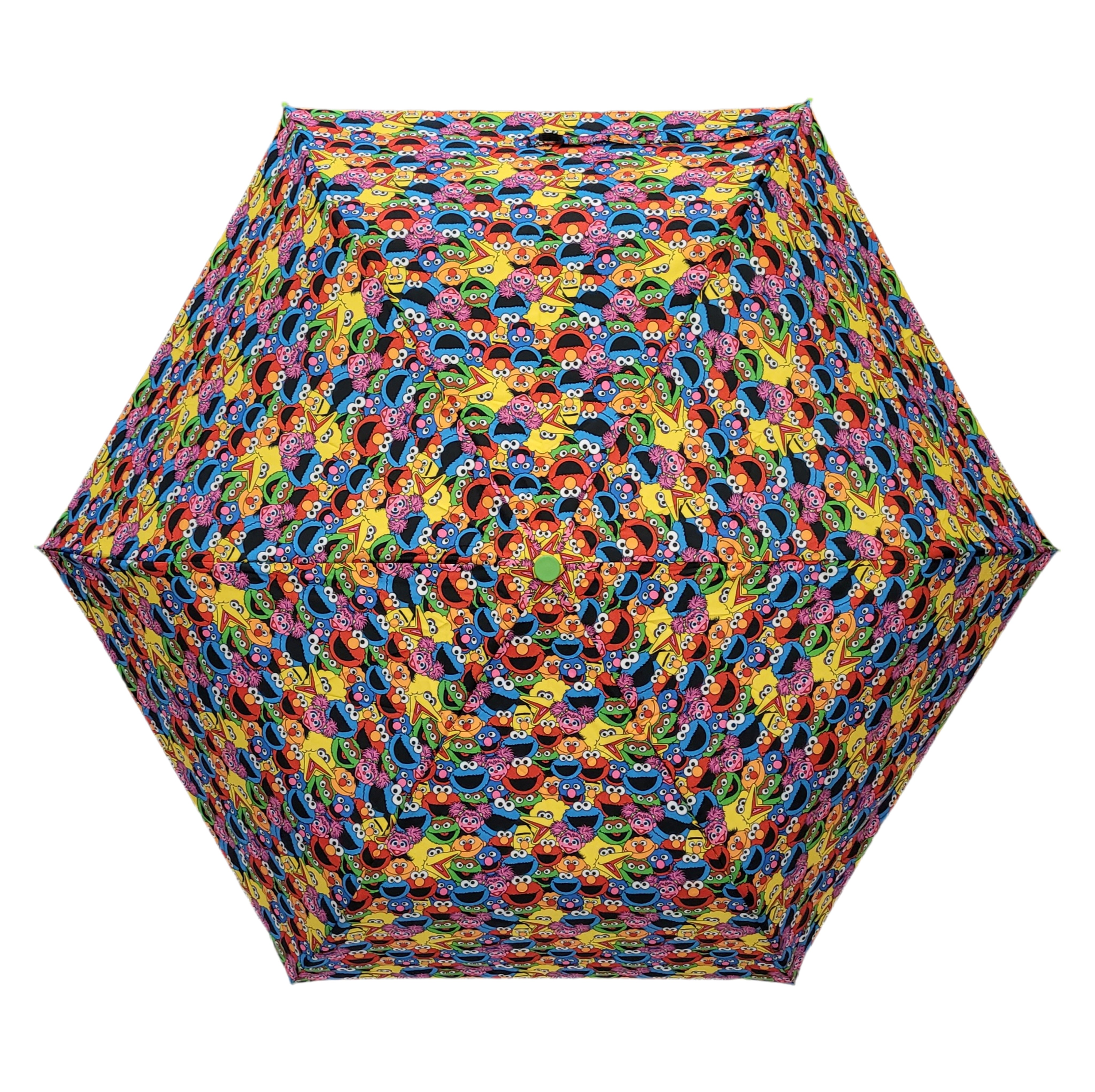 Kinder-Regenschirm Sesamstraße – Allover-Print mit allen Charakteren, Ø 90 cm, 230 g, Handöffner