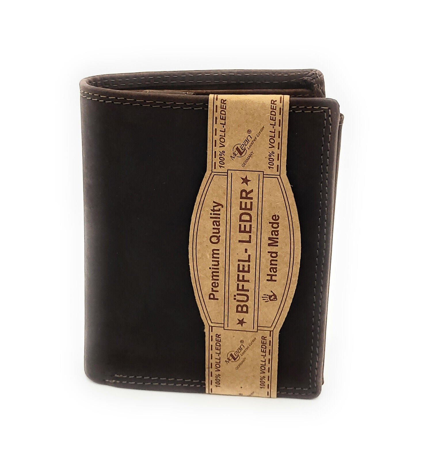 Jockey Club Basic echt Büffel Voll-Leder Geldbörse Portemonnaie Geldbeutel mit RFID NFC Schutz dunkelbraun