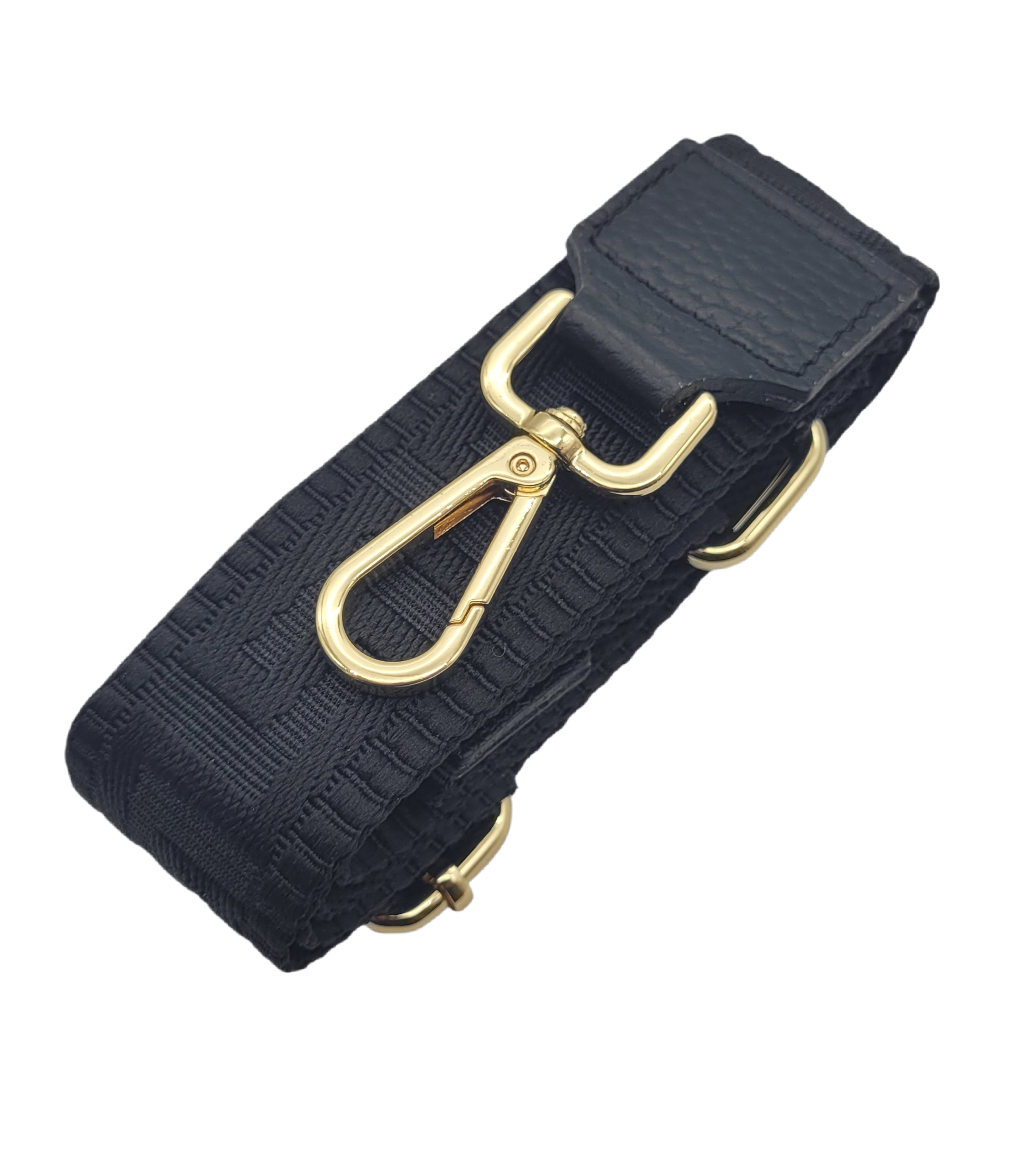 Ersatz Taschengurt Schultergurt Tragegurt Schulterriemen 4cm made in Italy schwarz gold