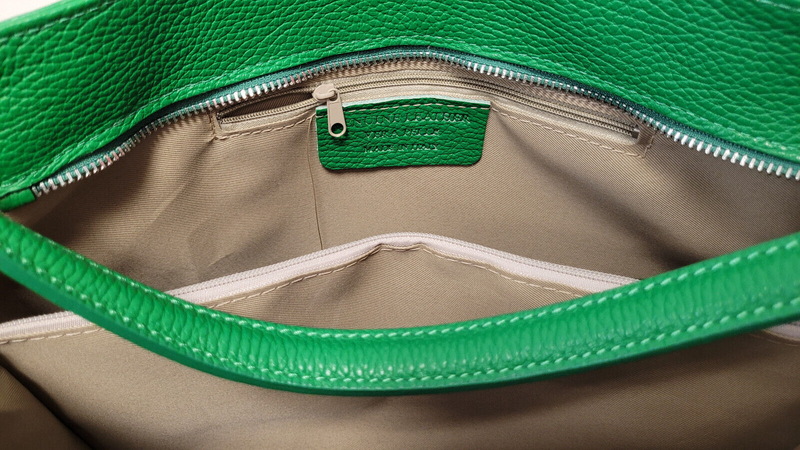 echt Leder Damen Handtasche Umhängetasche Shopper Schultertasche "made in Italy" grün