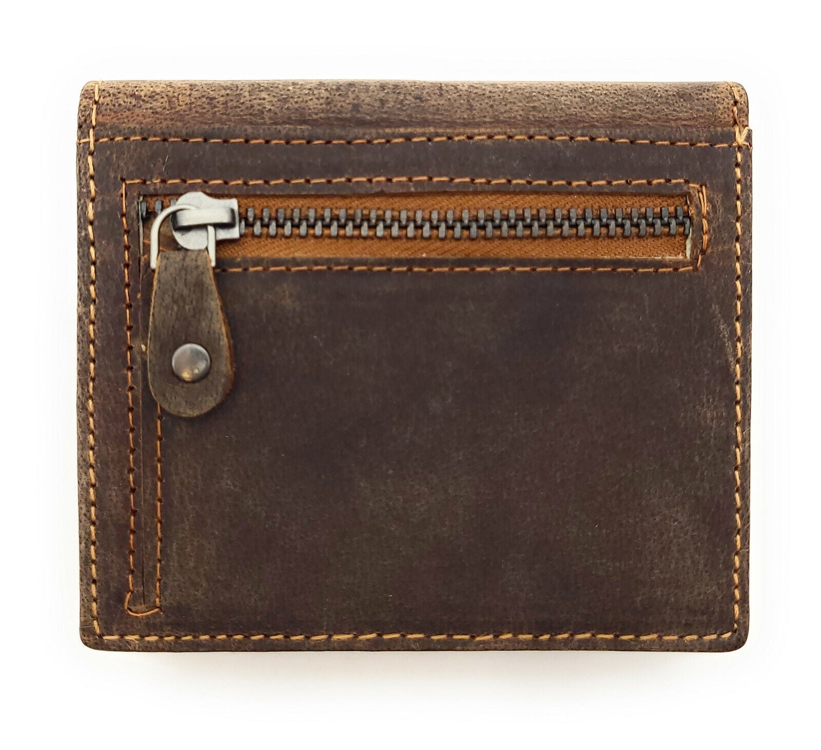Ven Tomy echt Leder Mini Geldbörse Portemonnaie 6 Kartenfächer Büffelleder mit RFID Schutz braun
