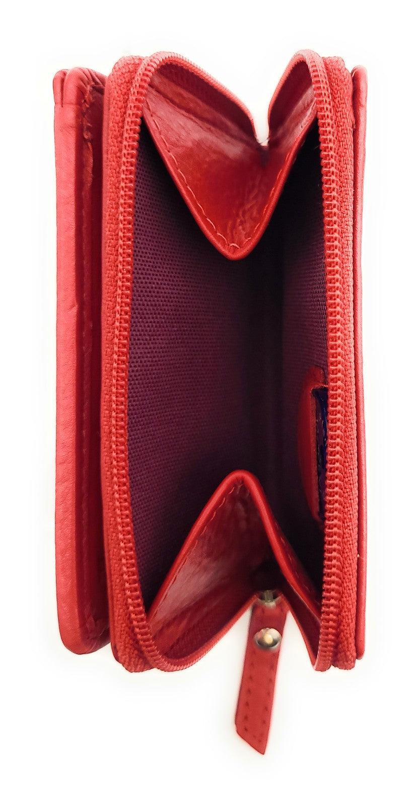 Jockey Club Mini-Geldbörse aus Leder mit RFID-Schutz & Pferde-Stickerei – kompakt & stilvoll uni rot