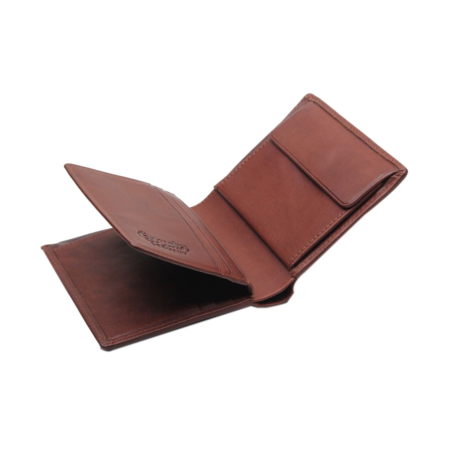 Esquire kompakte echt Leder Geldbörse Portemonnaie mit RFID Schutz braun