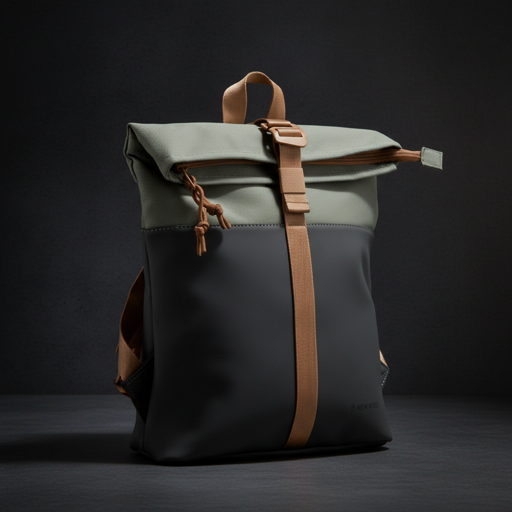New Rebels Ferron Roll Up Rolltop City Rucksack Los Angeles wasserabweisend Anthrazit Kupfer