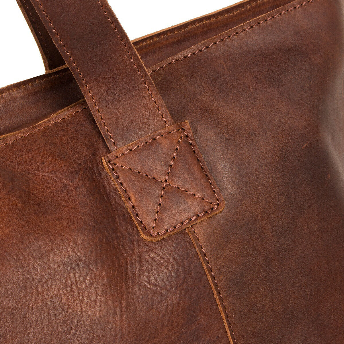 Justified Bags großer echt Leder Damen Shopper Handtasche Schultertasche Nynke vintage braun