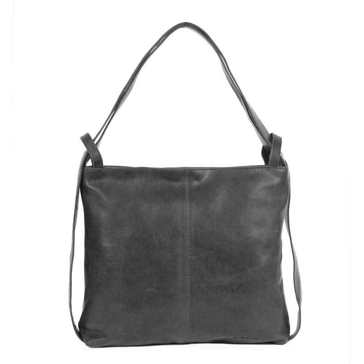Justified Bags großer echt Leder Damen Shopper Handtasche Schultertasche Nynke vintage schwarz