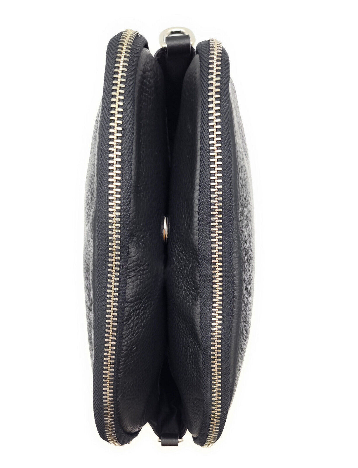 Elegante schwarze Echtleder-Handtasche für Damen – Made in Italy | Kleine Umhängetasche mit Schultergurt & Tragehenkel – zeitloses Design & hochwertige Verarbeitung