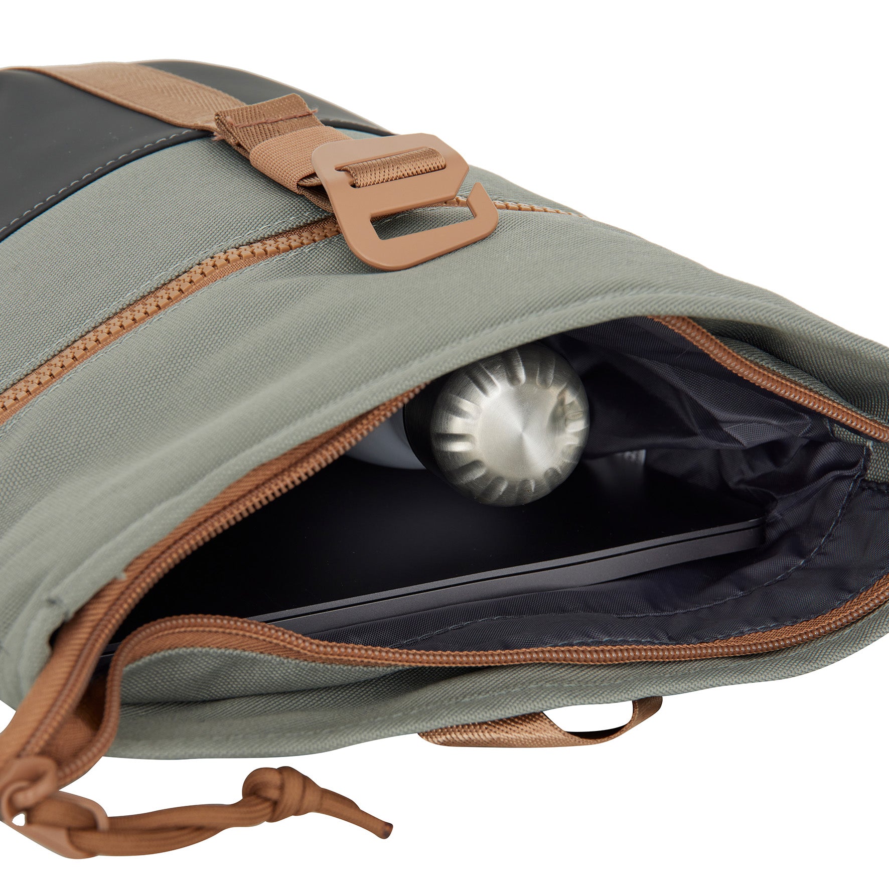 New Rebels Ferron Roll Up Rolltop City Rucksack Los Angeles wasserabweisend Anthrazit Kupfer
