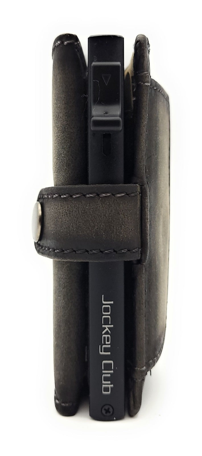 Jockey Club Slim Wallet ClipX RFID – Leder Geldbörse mit Münzfach Grau