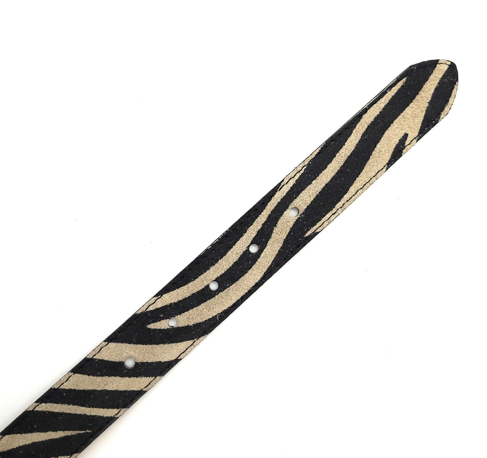 Wildleder Gürtel Made in Italy 5-Loch kürzbar ca. 30mm Metallschließe zebra