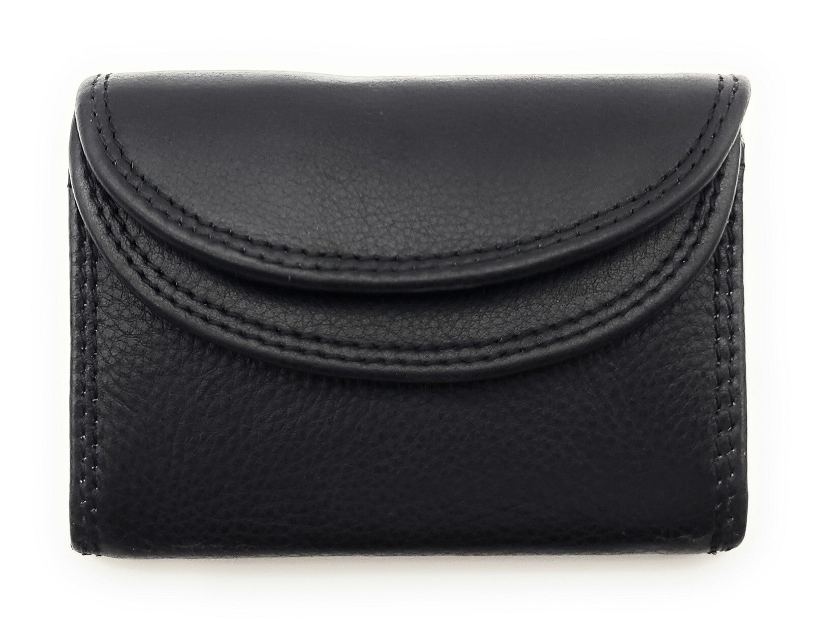 Lemasi echt Leder Mini Geldbörse Portemonnaie Wickelbörse Urlaubsbörse schwarz