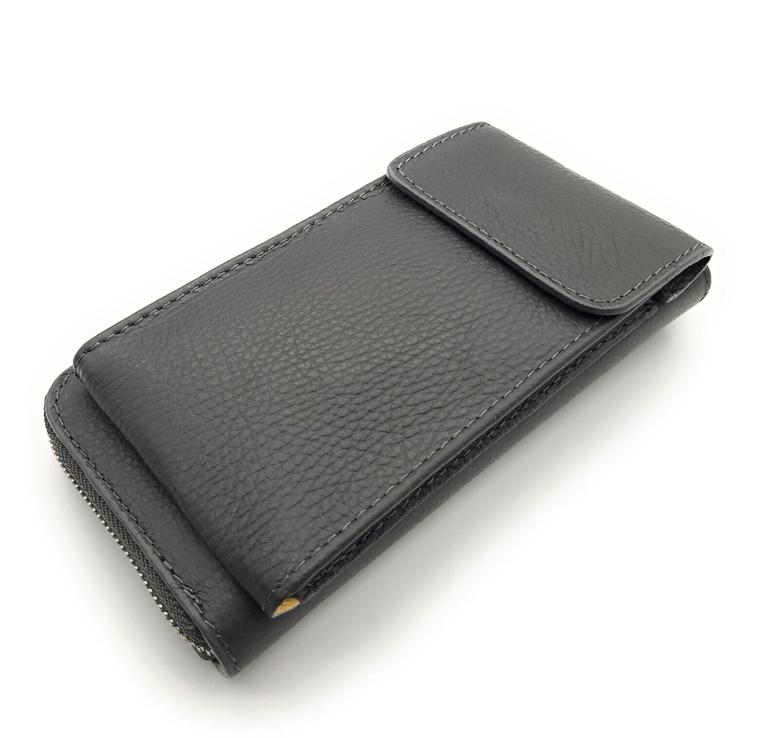 echt Leder Handybörse Smartphonetasche Geldbörse Umhängetasche made in Italy grau