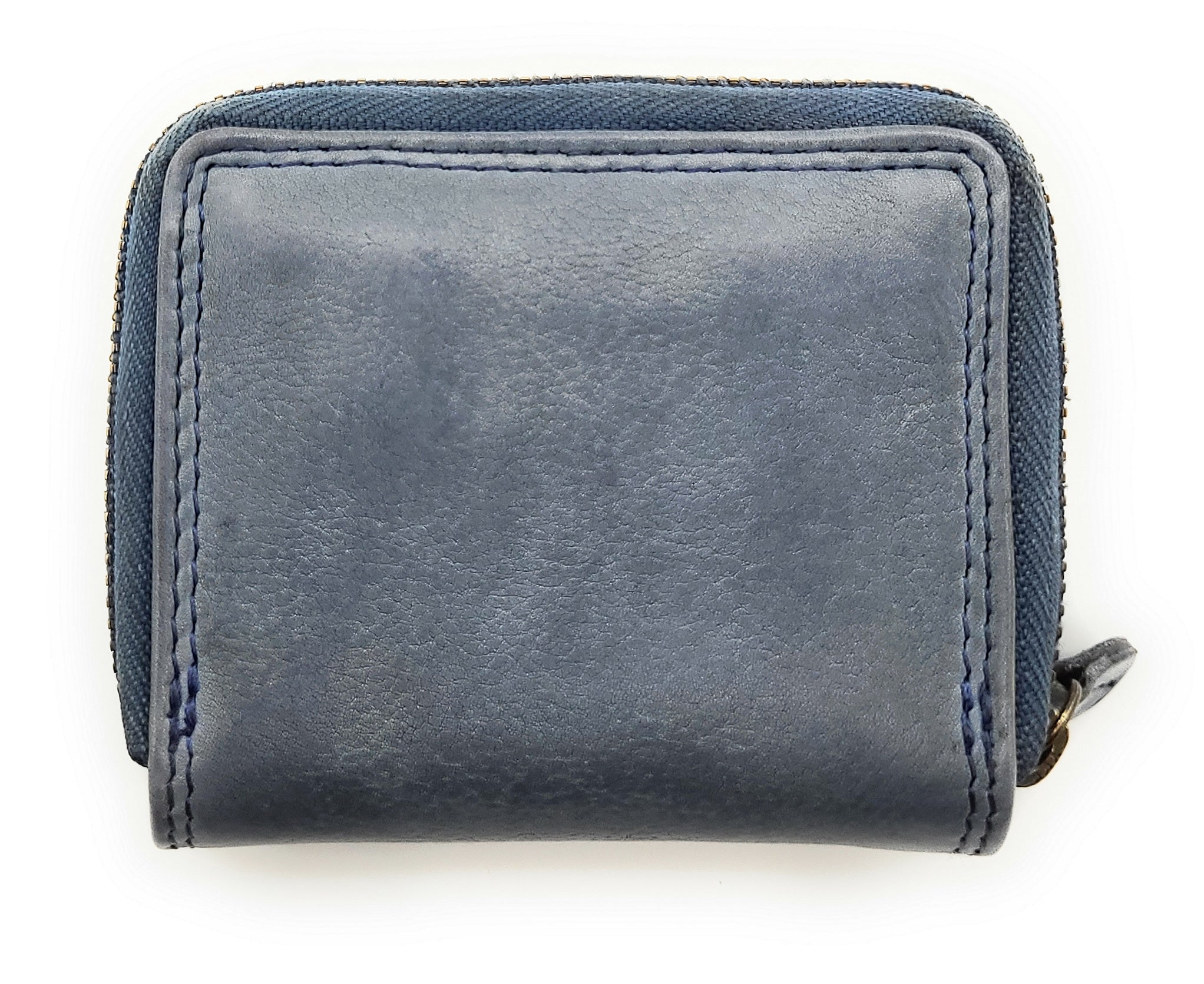 Hill Burry echt Leder Damen Mini Geldbörse Portemonnaie RFID Schutz Waschleder blau