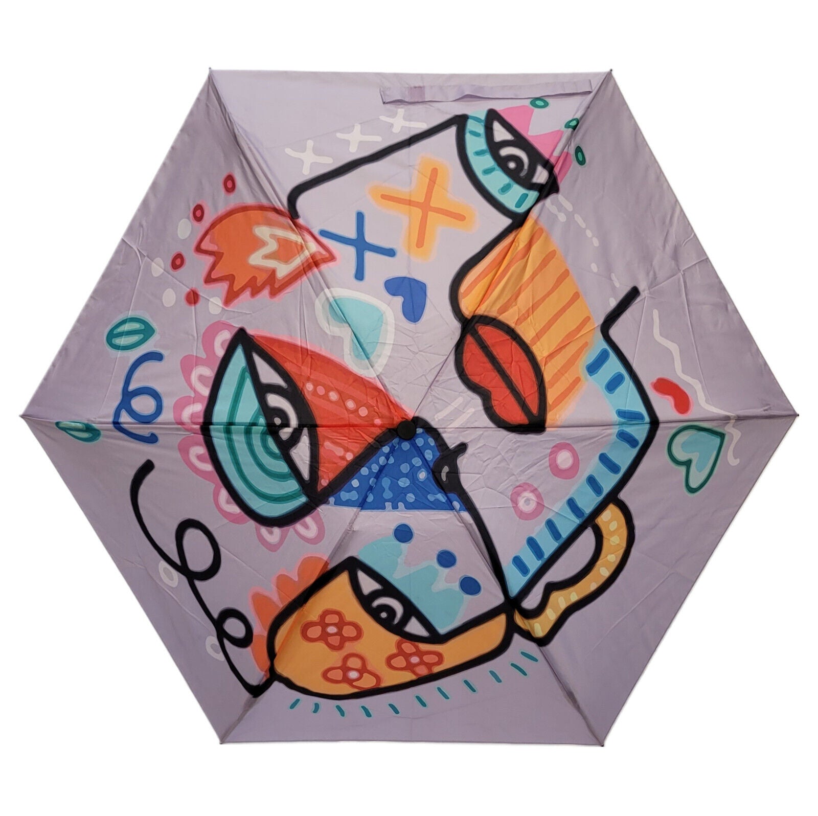 kompakter Regenschirm Taschenschirm Schirm Auf-Zu Automatik Pop Art