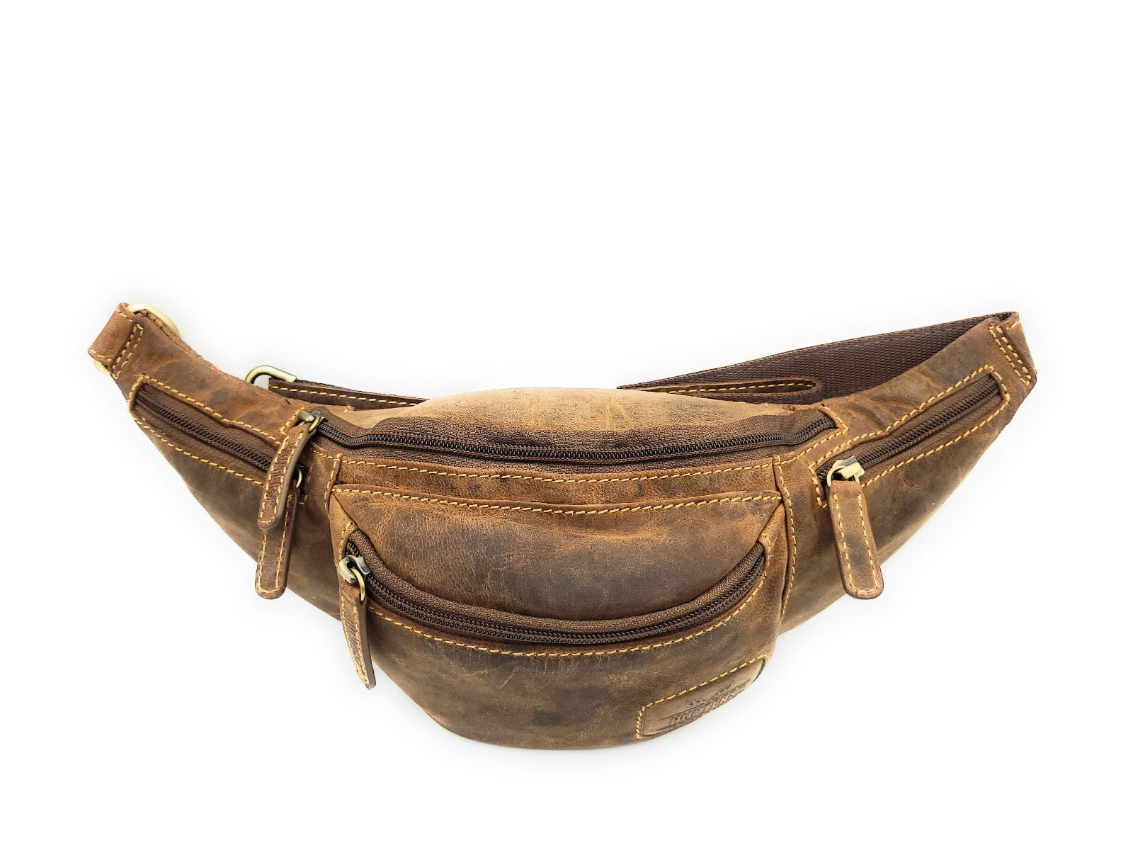 Hunters Bauchtasche aus Hunterleder – robuste Leder-Gürteltasche mit 5 Fächern & verstellbarem Hüftgurt
