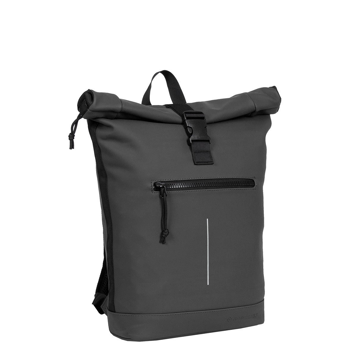 New Rebels New York Rolltop Rucksack Schwarz – wasserabweisend, 15" Laptopfach, 15 L
