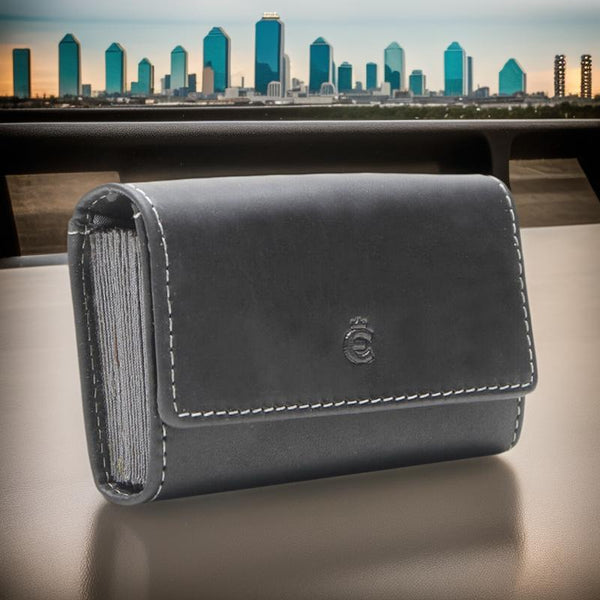 Esquire echt Leder Kreditkartenetui mit RFID Schutz "Dallas" Platz für 12 Karten schwarz
