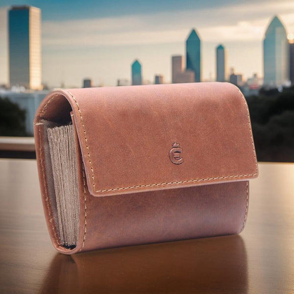 Esquire echt Leder Kreditkartenetui mit RFID Schutz "Dallas" Platz für 12 Karten braun