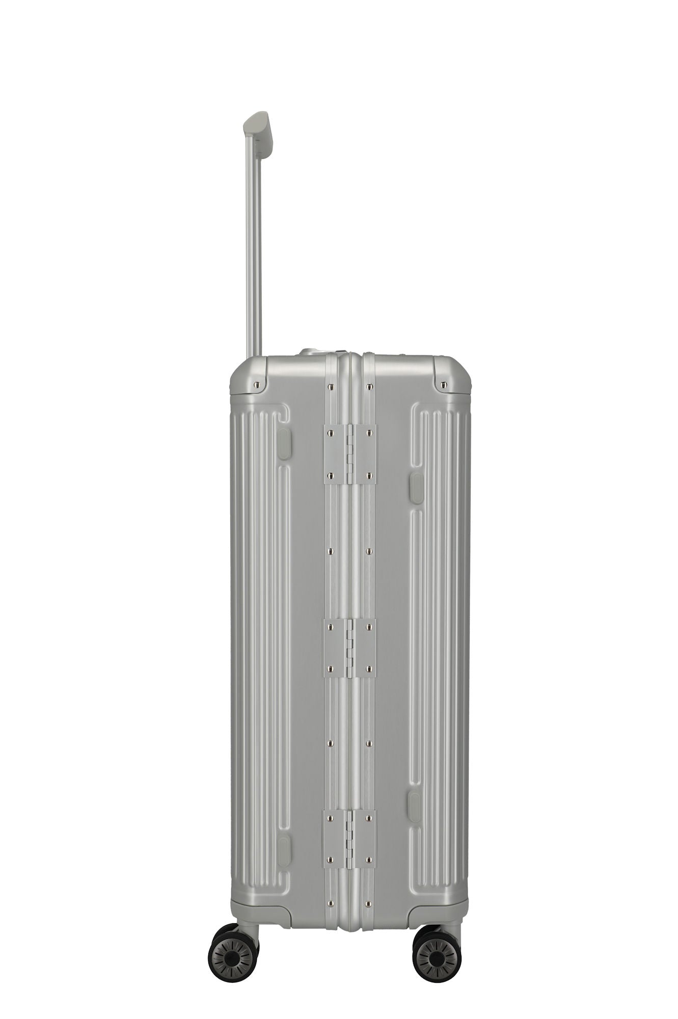 Travelite Next Trolley L – Aluminium Koffer 100 L, TSA, 4 Rollen, variable Packplatte