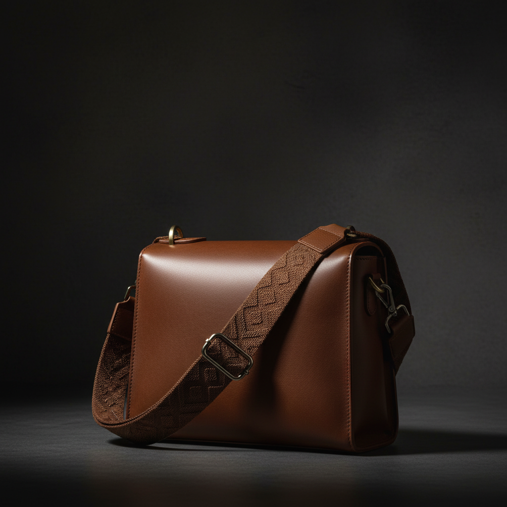 Ersatz Taschengurt Schultergurt Tragegurt Schulterriemen 4cm made in Italy braun