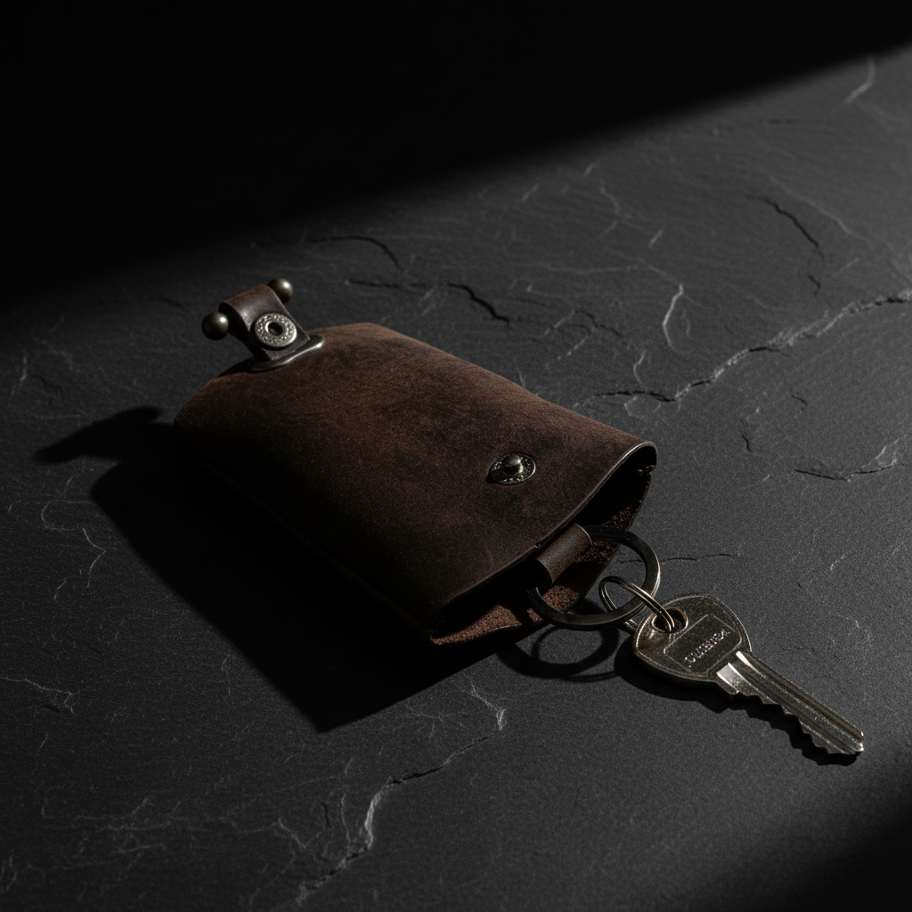 Jockey Club echt Leder Schlüsseletui Schlüsselglocke Büffel-Vollleder braun