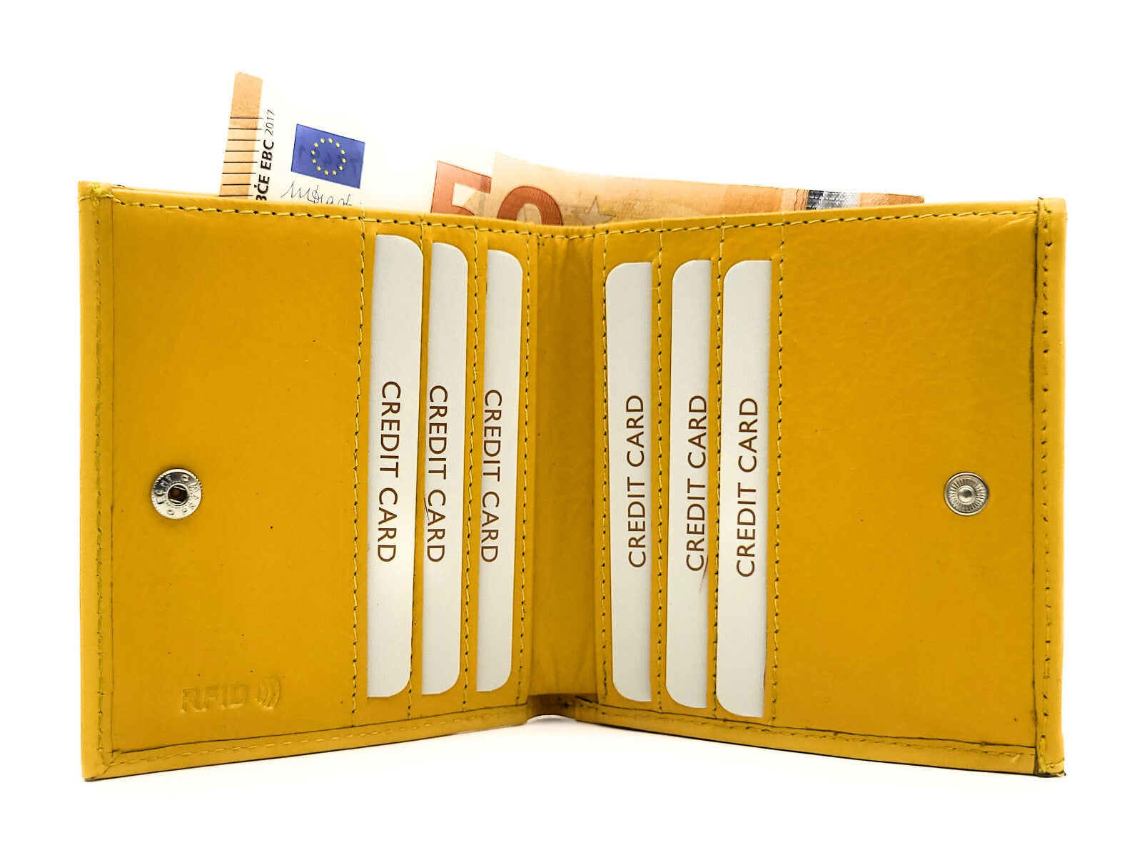 Jockey Club echt Leder Geldbörse Portemonnaie Wiener Schachtel RFID Schutz gelb