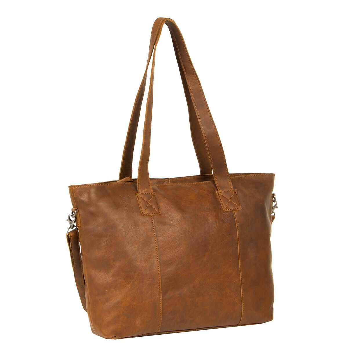 Justified Bags großer echt Leder Damen Shopper Handtasche Schultertasche Nynke vintage congac