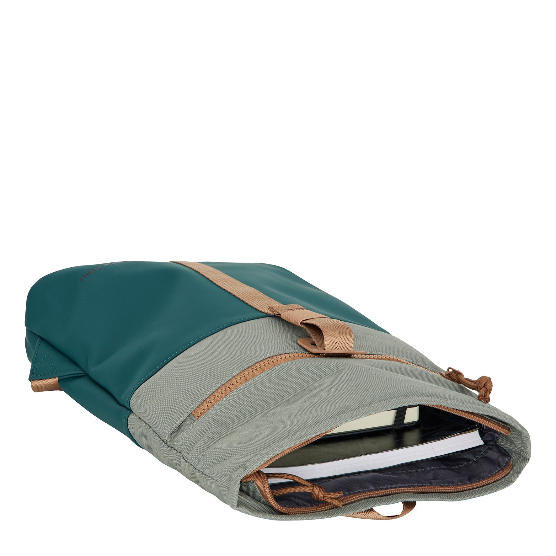 New Rebels Ferron Roll Up Rolltop City Rucksack Los Angeles wasserabweisend Petrol Grün Kupfer