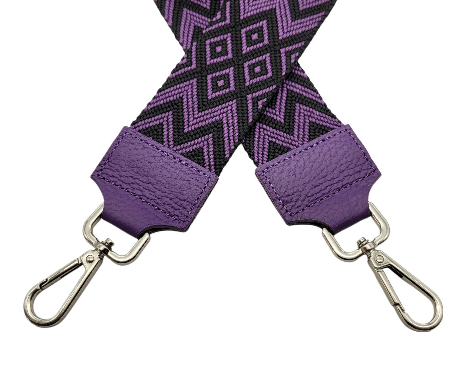 Ersatz Taschengurt Schultergurt Tragegurt Schulterriemen 5cm made in Italy schwarz lila Echtleder Enden