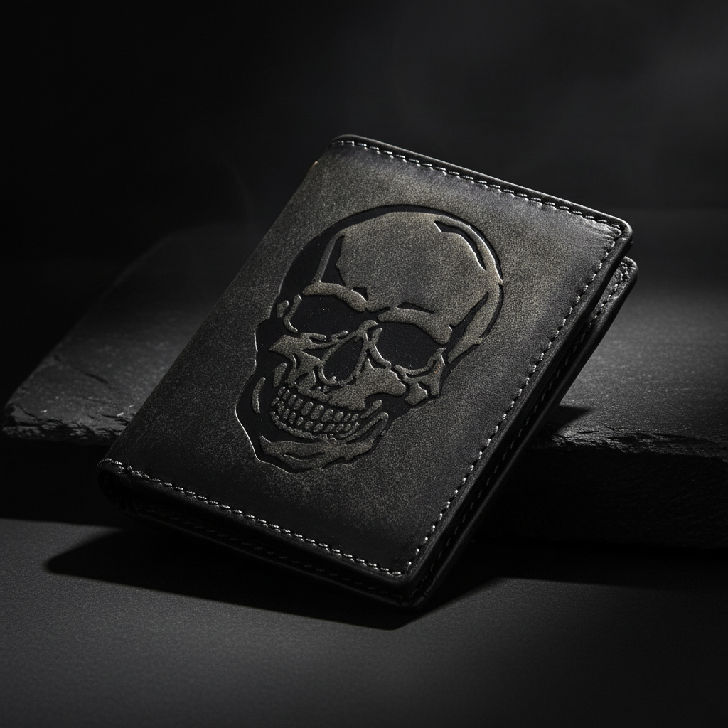 Biker Geldbörse Herren Leder RFID Schutz Totenkopf - Jockey Club