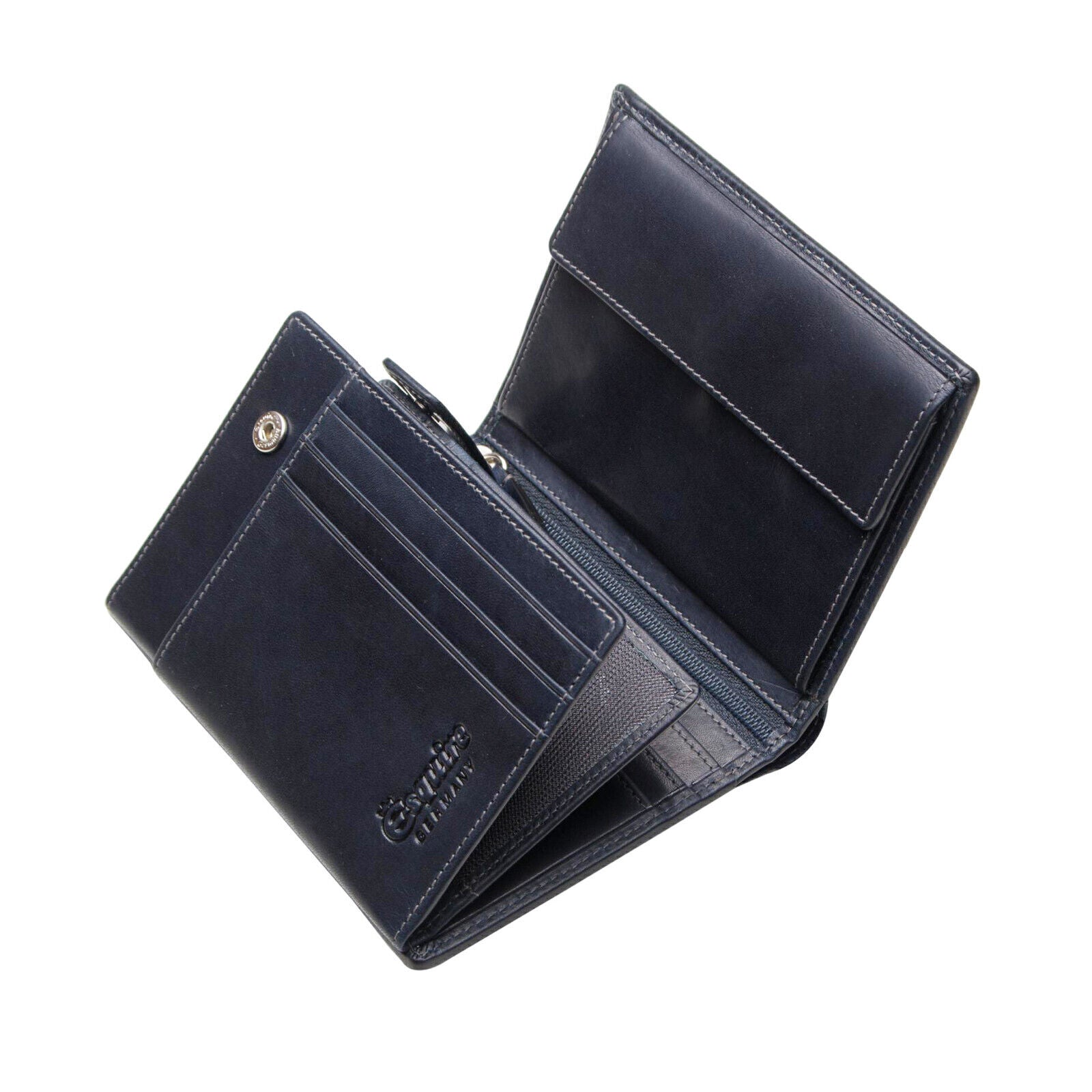 Esquire echt Leder Geldbörse Portemonnaie mit RFID Schutz viel Platz schwarz