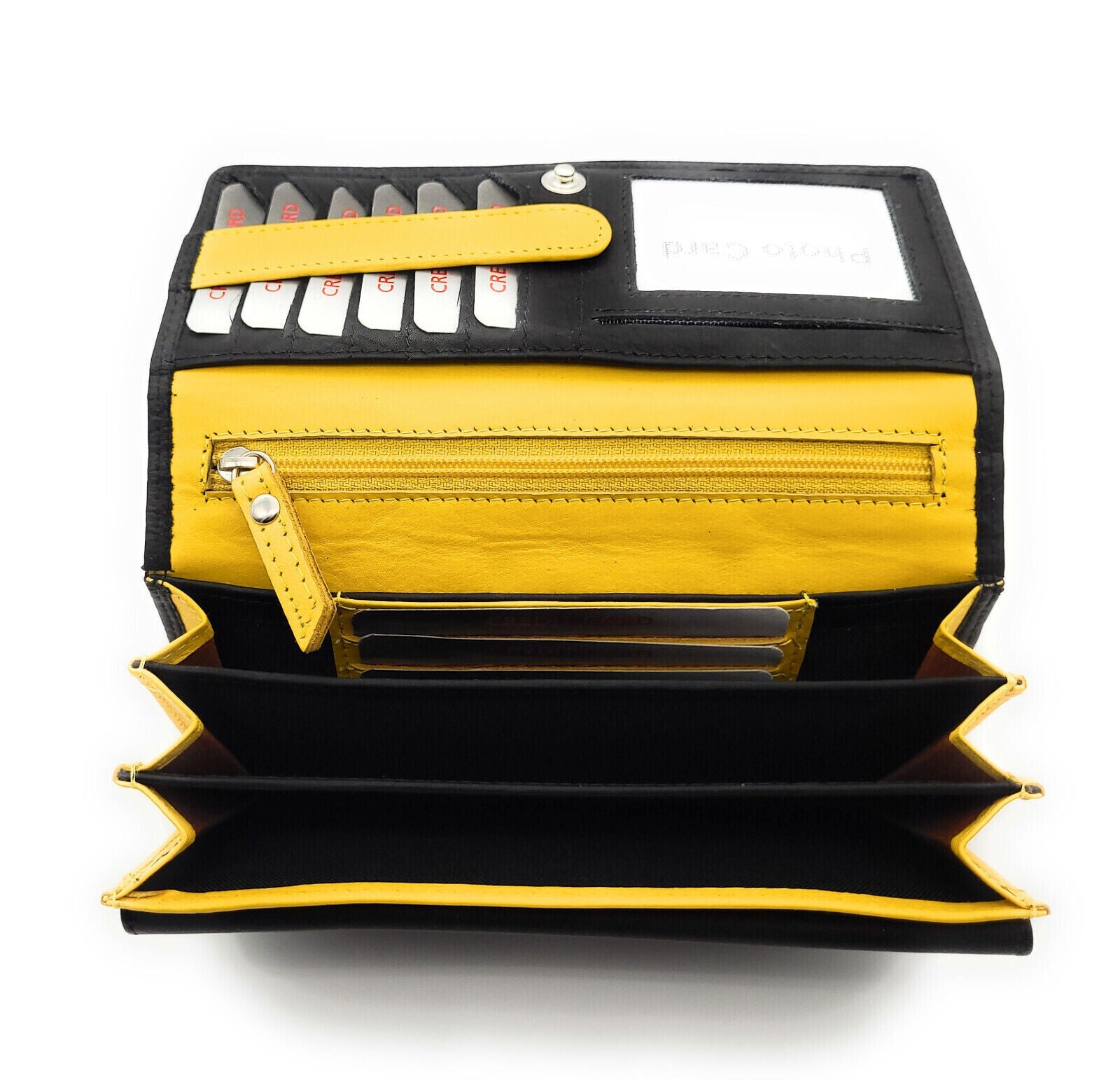 Jockey Club echt Leder Damen Geldbörse Portemonnaie mit RFID Schutz Flower gelb