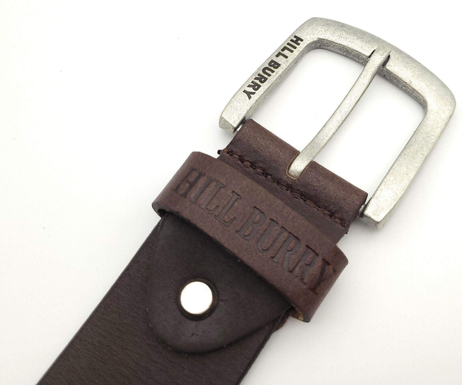 Hill Burry echt Leder Herren Gürtel 100cm (Taille) 40mm breit kürzbar Vollleder dunkelbraun