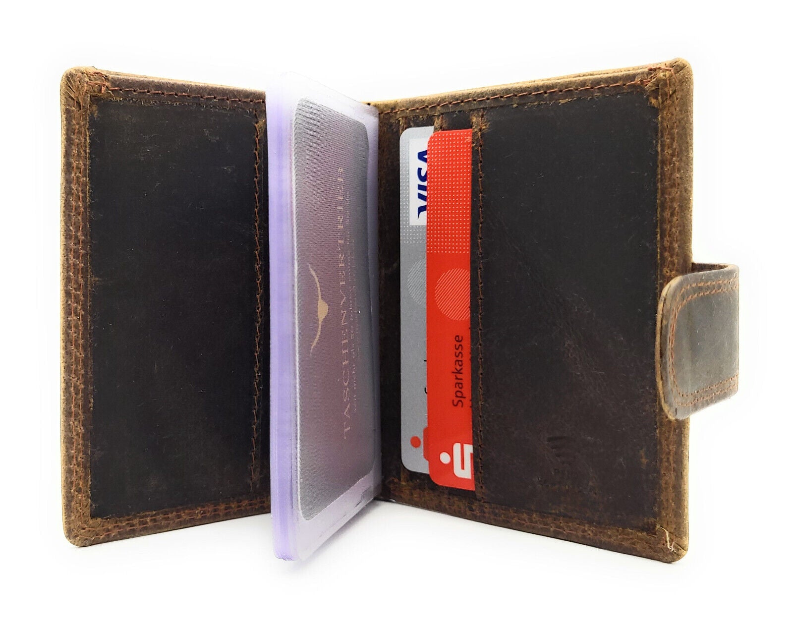 Lemasi Mini Geldbörse aus Hunterleder – RFID-Schutz, Karten- & Visitenkartenetui