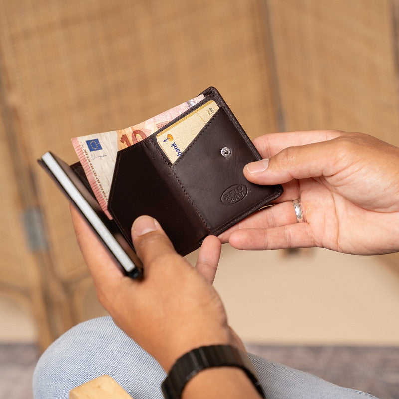 The Chesterfield Brand echt Leder Kreditkartenetui Geldbörse Palma dunkelbraun