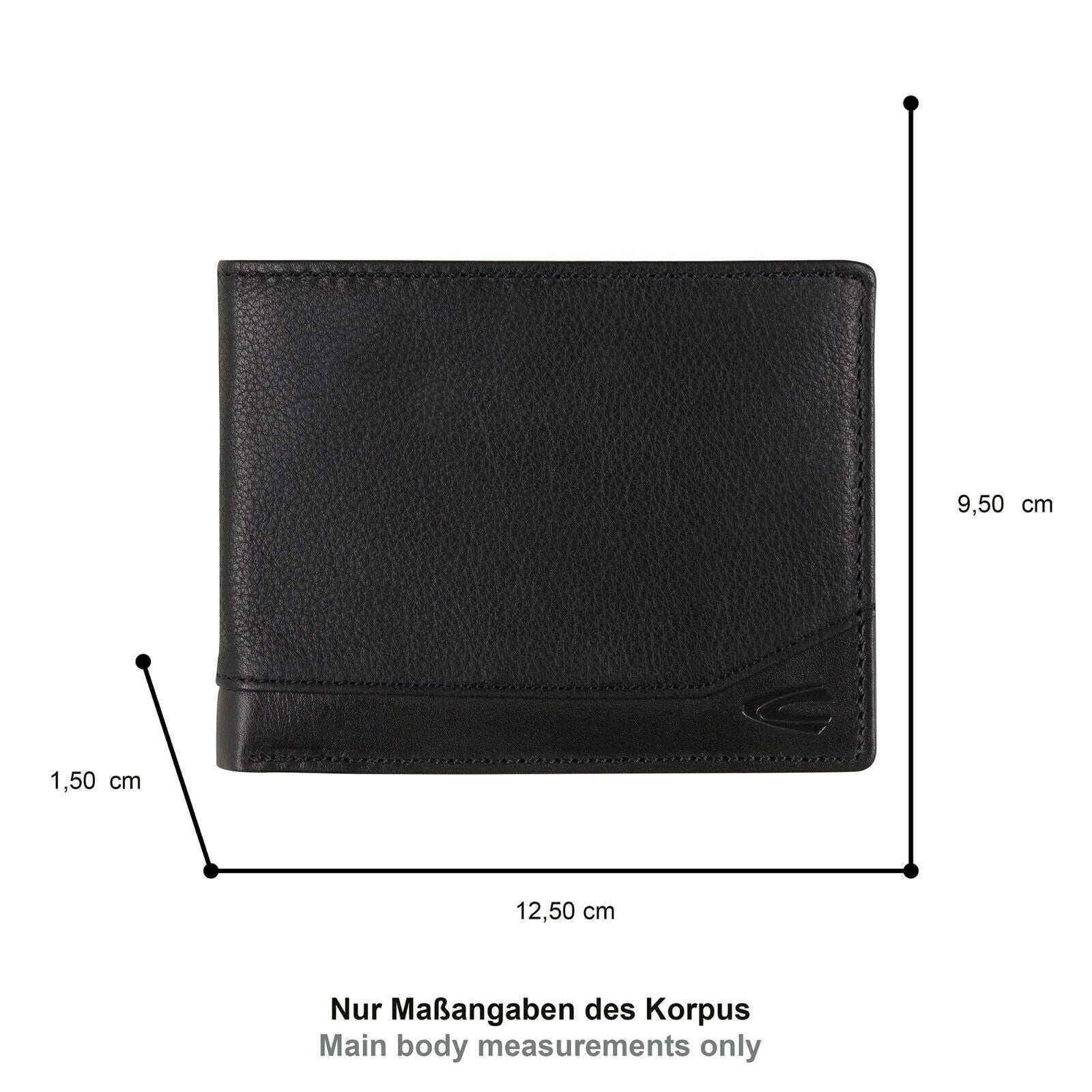 camel active Leder Geldbörse STONE – RFID-Schutz, viel Stauraum, edles Rindleder schwarz