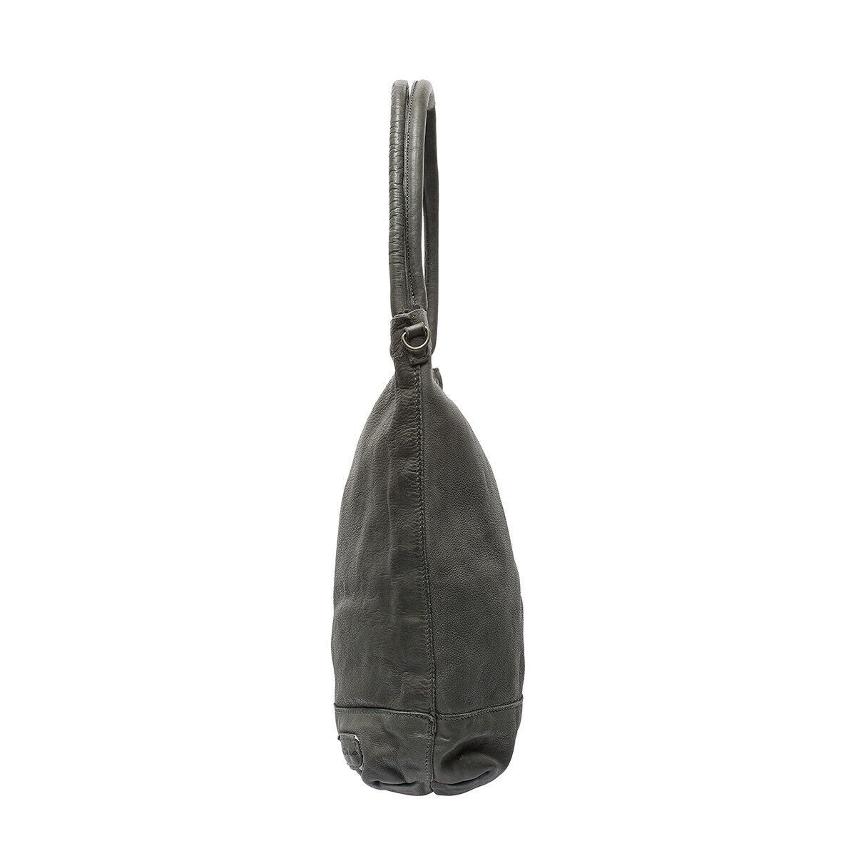 echt Leder Damen Shopper Handtasche Lederhenkel und abnehmbarer Schultergurt Amber grau