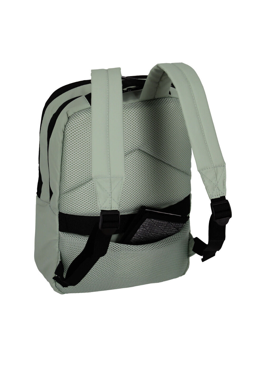 Travelite Basics Plane Cityrucksack – Wasserabweisender Daypack mit 14-Zoll-Laptopfach, spritzwassergeschützten Reißverschlüssen & Sicherheitsfach hellgrün