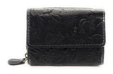 Hill Burry Mini echt Leder Damen Geldbörse Portemonnaie RFID NFC Schutz floral schwarz