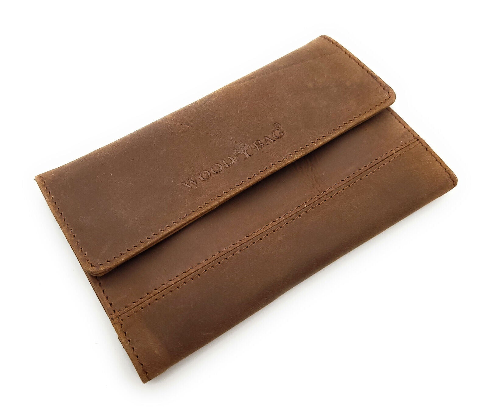 echt Leder Tabakbeutel Tabaktasche Tabak Etui Beutel mit Blättchen Fach braun