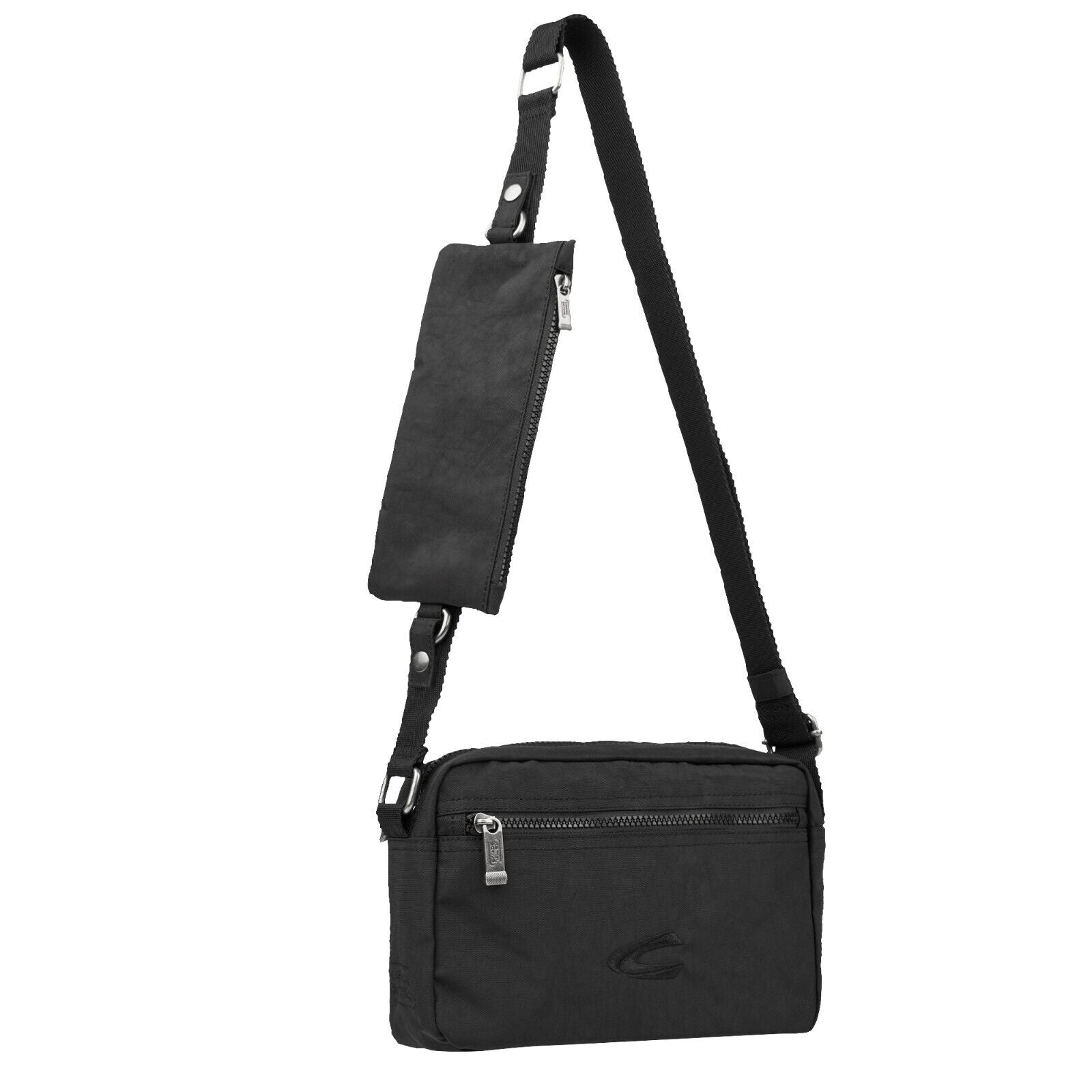 camel active Camera Bag JOURNEY – Robuste Umhängetasche mit Reißverschluss & abnehmbarer Extratasche schwarz