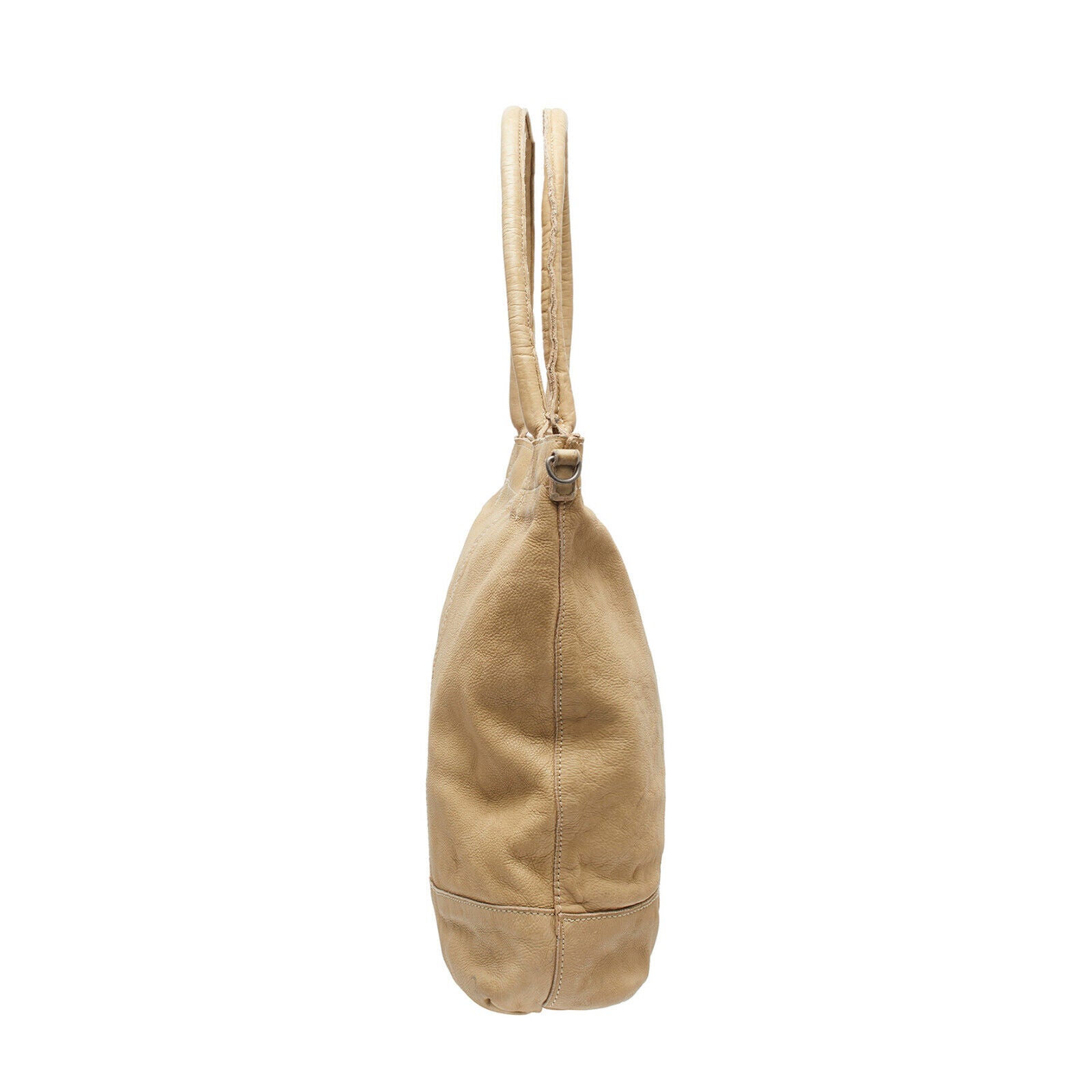 echt Leder Damen Shopper Handtasche Lederhenkel und abnehmbarer Schultergurt Amber sand