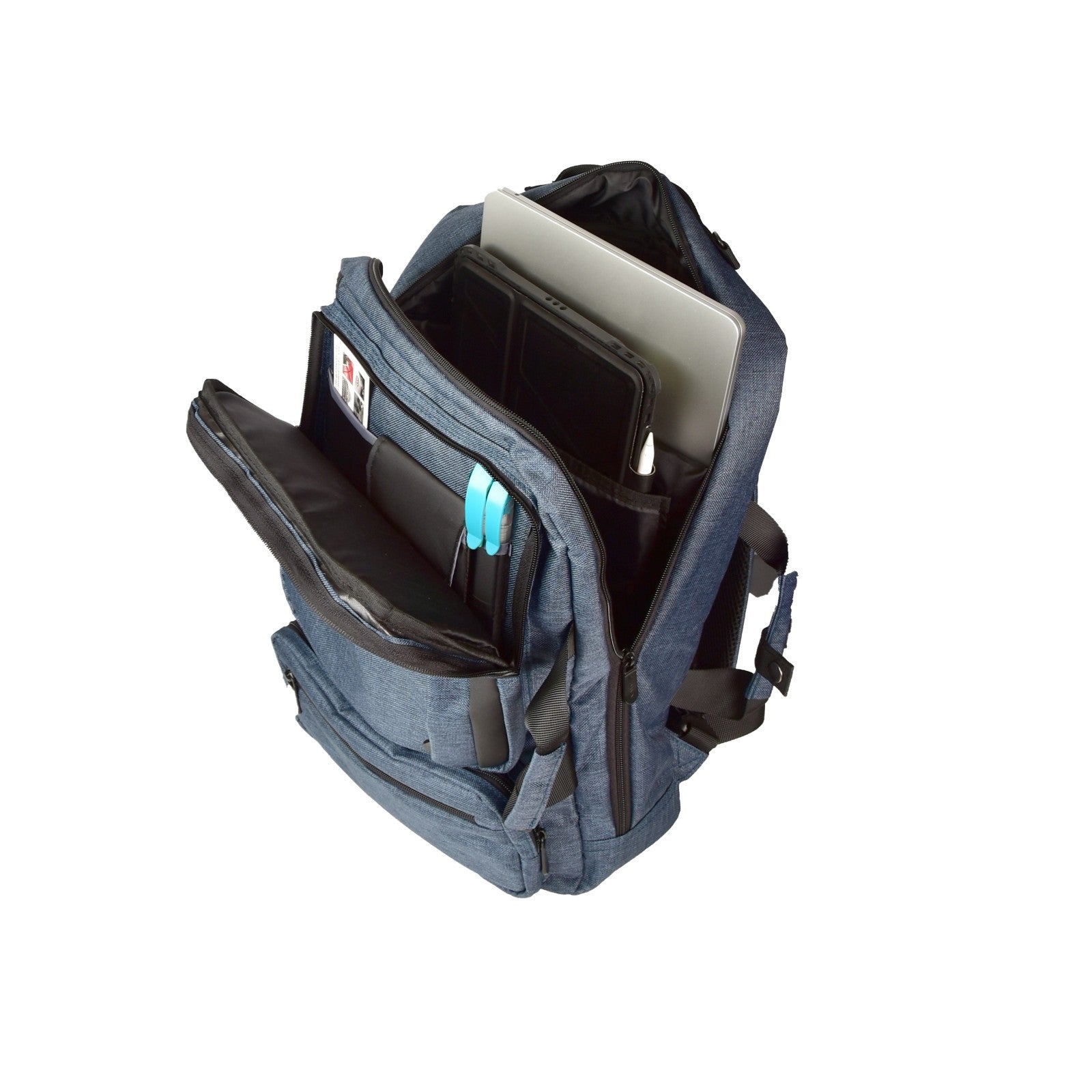 Dermata Multifunktionale Businesstasche 3-in-1 mit Laptopfach 17" | Rucksack, Aktentasche & Schultertasche aus Polycanvas petrol