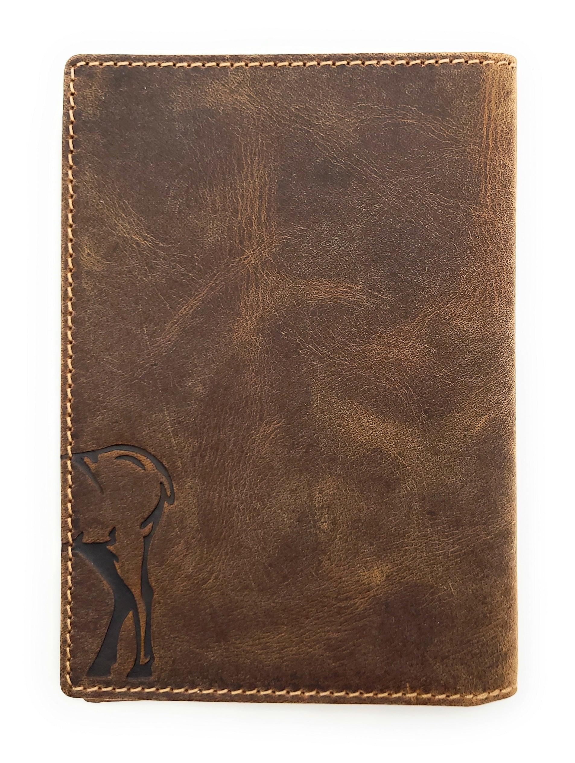 Jockey Club echt Leder Passhülle Etui Hülle Dokumenten Mappe Hunterleder Hirsch duo braun