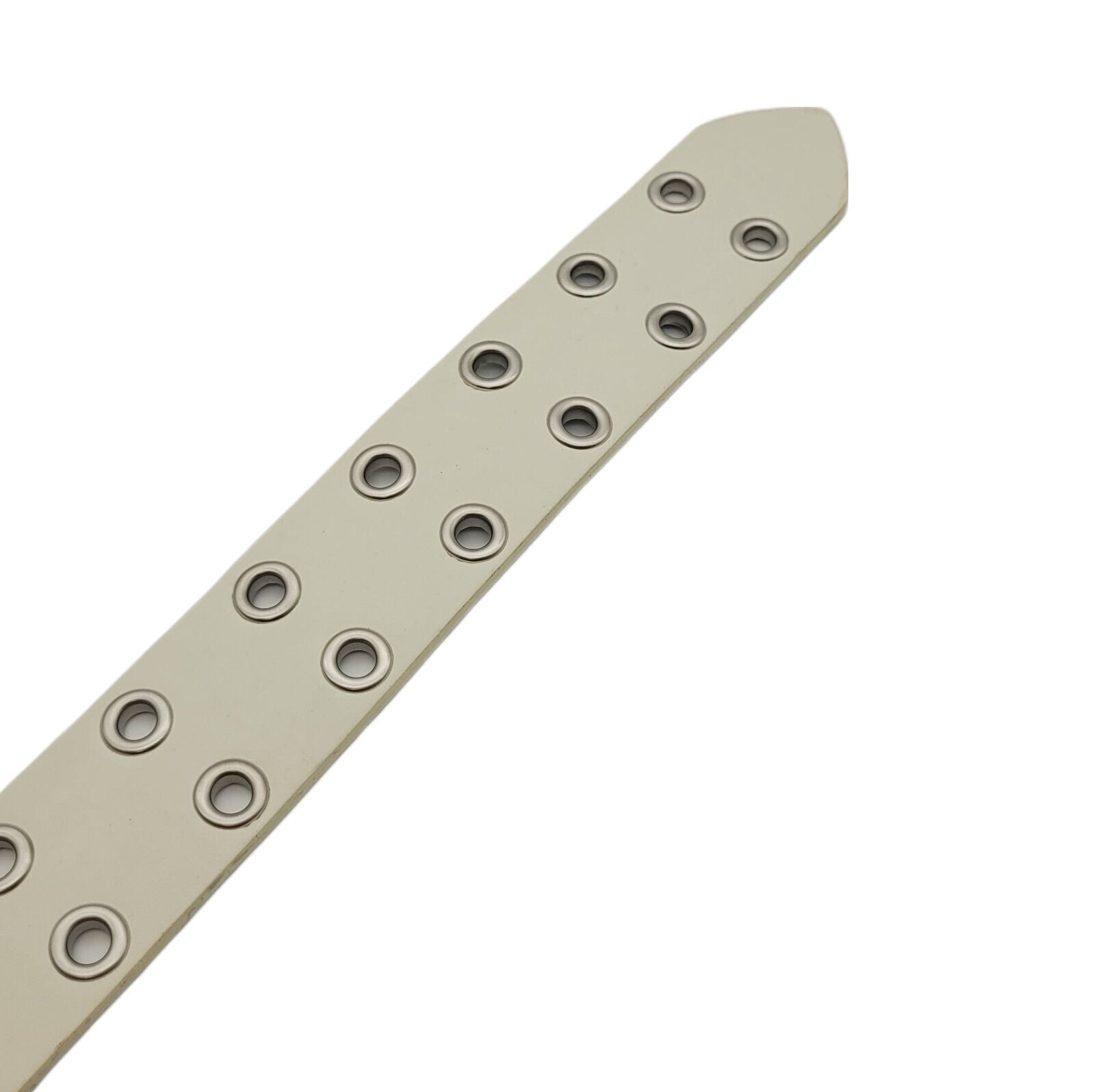 2-Loch Nietengürtel Ösen Gürtel Jeansgürtel Damen Herren echt Leder & PU 105cm weiß (90cm Bundweite)
