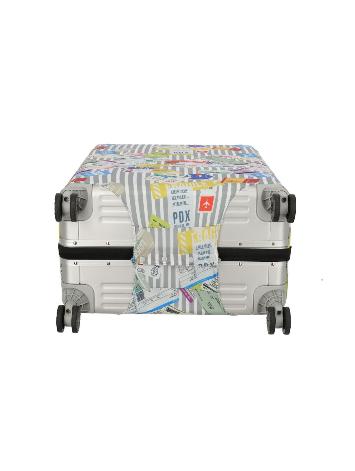 Travelite Kofferschutzhülle Kofferhülle L für große Koffer bis max 77x52x29cm Tickets